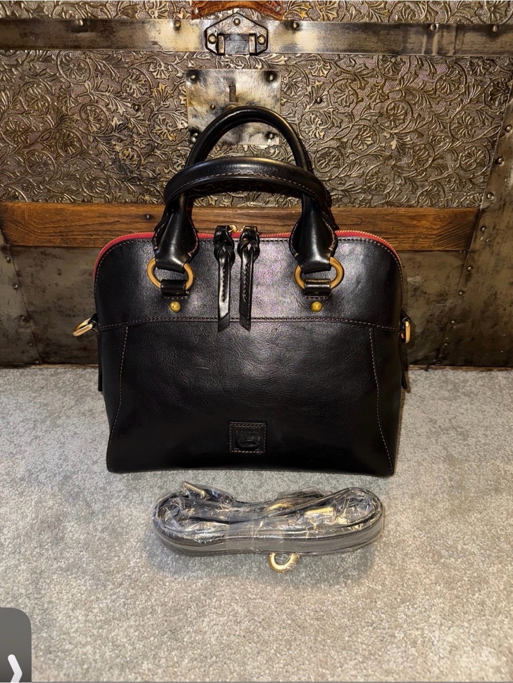 Dooney & Bourke Cameron Satchel with Strap in black